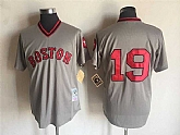 Boston Red Sox #19 Jackie Bradley Jr. Gray Mitchell And Ness Throwback Pullover Stitched Jersey,baseball caps,new era cap wholesale,wholesale hats